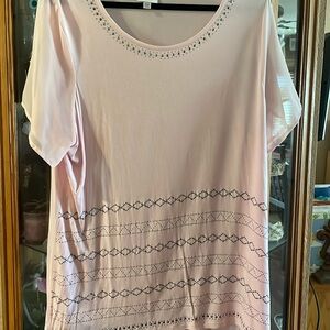 Avenue Pink TShirt. Sheer pink short sleeves.